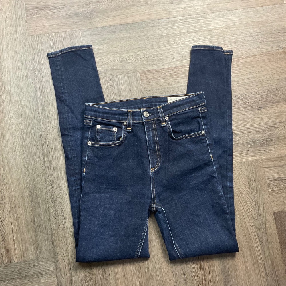 Rag & Bone Justine Skinny High Rise Jeans Womens 26 Harrow Dark Wash Classy Boho